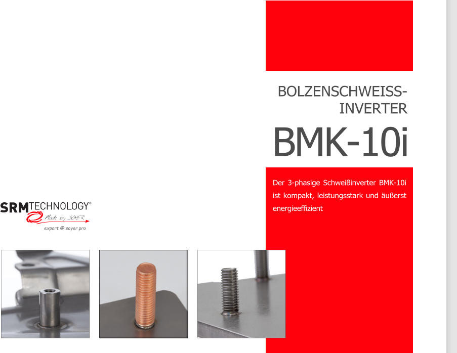 COMPART Z.Dziembowski SRM Muttern- und Bolzenschweißen (Heinz Soyer PL) - www.srm-technology.eu - BMK-10i Mobiles Schweißen mit hoher Leistung